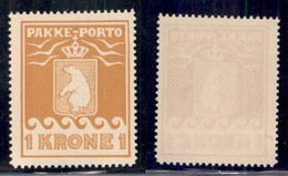 GROENLANDIA - 1930 - 1krone Pacchi Postali (11A) - Gomma Integra (60) - Other & Unclassified