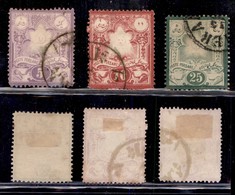 IRAN - 1881 - Sole Litografici (37/39) - Serie Completa - Usati (85) - Altri & Non Classificati