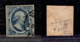 OLANDA - 1852 - 5 Cent Guglielmo III Azzurro Blu Scuro (5a) - Ben Marginato - Usato (35) - Other & Unclassified