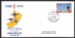 OMAN - 1984 - 100 Baisa Giornata Delle Forze Armate (268) - Su Busta FDC - Other & Unclassified