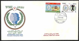 OMAN - 1985 - Giornata Della Gioventu (271/272) - Serie Completa Su Busta FDC - Other & Unclassified