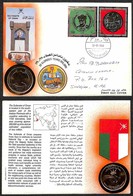 OMAN - 1990 - Giornata Nazionale (351/352) - Serie Completa Su Busta FDC Con Medaglia Commemorativa - Other & Unclassified