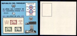 PARAGUAY - 1976 - Foglietto 25 Anni Francobolli ONU (block 283) - Gomma Integra (30) - Other & Unclassified