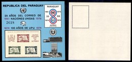 PARAGUAY - 1976 - Foglietto 25 Anni Francobolli ONU (block 283) - Gomma Integra (30) - Altri & Non Classificati