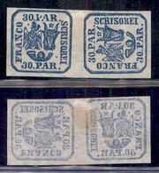 ROMANIA - 1864 - 30 Par Stemmi (10 II X Kb) - Coppia Orizzontale Con Rotazione Di 90 Gradi - Gomma Originale (65) - Other & Unclassified