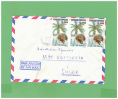 1985 REPUBLIQUE POPOLAIRE DU CONGO AIR MAIL COUVERT WITH 3 STAMPS TO SWISS - Brieven