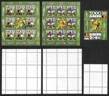 REPUBBLICA SERBA - 2000 - Europei Di Calcio (170/171 + Block 2) - Serie Completa In Minifogli + Foglietto - Gomma Integr - Altri & Non Classificati