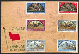 SHARJAH - KHOR FAKKAN - 1965 - Uccelli (9/14) - Serie Completa Su Busta FDC - Autres & Non Classés