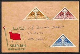 SHARJAH - KHOR FAKKAN - 1965 - Olimpiadi Tokyo (15/17) - Serie Completa Su Busta FDC - Altri & Non Classificati