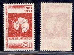 TERRE AUSTRALI E ANTARTICHE FRANCESI - 1971 - 75 Franchi 10 Anni Trattato Sull'Antartide (67) - Gomma Integra (40) - Altri & Non Classificati