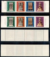 UNGHERIA - 1975 - Monumenti Europei (3060/3063 A + B) - Striscia Orizzontale Di 4 - Dentellati E Non - Gomma Integra (15 - Autres & Non Classés