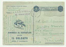 CARTOLINA FORZE ARMATE - SCUOLA A.U.C. ARTIGLIERIA PESARO A NAVACCHIO  PISA  1942 FG - Guerre 1939-45