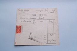 F. Van NULAND WISSELAGENT BORGERHOUT Antwerpen > BORDEREEL Anno 1929 ( Zie Foto's ) 1 Stuk ! - Bank & Insurance
