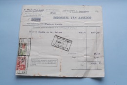 F. Van NULAND WISSELAGENT BORGERHOUT Antwerpen > BORDEREEL Van Aankoop Anno 1932 ( Zie Foto's ) 1 Stuk ! - Bank & Insurance