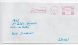 Enveloppe HELVETIA SUISSE E.M.A. 1200 GENEVE 3 21/03/1995 - Poststempel