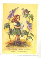 KINDER - Mädchen Mit Blumen Und Vogel - Dessins D'enfants