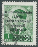 1941 LUBIANA USATO SOPRASTAMPATO 1 D - UR41 - Lubiana