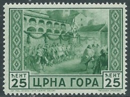 1943 MONTENEGRO IL SERTO DELLA MONTAGNA 25 CENT MNH ** - UR46-9 - Montenegro