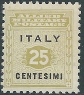 1943 OCCUPAZIONE ANGLO AMERICANA SICILIA 25 CENT MNH ** - UR45-8 - Anglo-american Occ.: Sicily