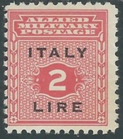 1943 OCCUPAZIONE ANGLO AMERICANA SICILIA 2 LIRE MH * - UR45-8 - Occup. Anglo-americana: Sicilia
