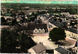 18 .. PREVERANGES .. PLACE DE L'EGLISE ET GRANDE RUE  .. EN AVION AU DESSUS DE .. LAPIE .. 1963 - Préveranges