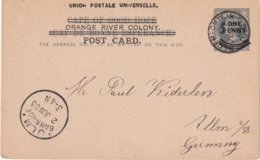 ORANGE RIVER 1903     ENTIER POSTAL/GANZSACHE/POSTAL STATIONERY CARTE DE BLOEMFONTEIN - Orange Free State (1868-1909)