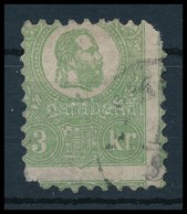 O 1871 Kőnyomat 3kr 2 Oldalon Erősen Képbe Fogazott Bélyeg (140.000) ( Sarokhiányok / Corner Faults) - Autres & Non Classés