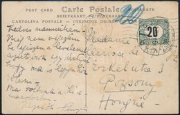 1914 Párizsból érkezett Képeslap, Rajta 20f Portó 2 Mm-t Balra Tolódott értékszámmal - Other & Unclassified