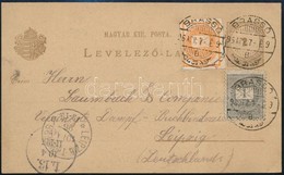 1896 Díjjegyes Levelezőlap 1kr Bélyeggel és Hírlapbélyeggel Kiegészítve Brassóból Németországba. Mindkét Bélyeget Megpró - Andere & Zonder Classificatie