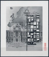 ** 1986 Európa Bécs Blokk Feketenyomat Piros Sorszámmal, Példányszám 500 Db (45.000) / Mi Block 187 Blackprint With Red  - Autres & Non Classés