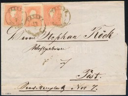 1860 3 X 5kr Távolsági Levélen 'TÁLLYA' - Pest - Altri & Non Classificati