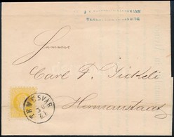 1868 2kr Sárga (regiszterhajtás) Nyomtatványon 'TEMESVÁR' (javított Betűk, Fordított Hónap A Bélyegzőben) 'NAGY-SZEBEN' - Otros & Sin Clasificación