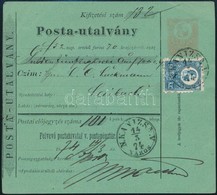 1874 5kr Díjjegyes Postautalvány Réznyomat 10kr Kiegészítéssel 'N.KANIZSA' - Laibach - Autres & Non Classés
