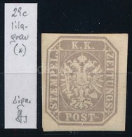 (*) 1863 Lilásszürke Hírlapbélyeg  Strakosch Azonosítással - Other & Unclassified