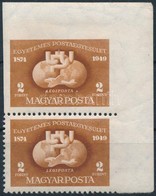 ** 1949 UPU 2Ft Ritka Függőleges 'D' + 'C' összefüggés (ívszélen Falc) - Other & Unclassified