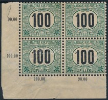 ** 1903 Zöldportó 'A' 100f ívsarki Négyestömb Csillag Vízjellel - Otros & Sin Clasificación