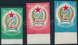 ** 1949 Alkotmány Vízjeles Vágott  ívszéli Sor (40.000) / Imperforate Margin Set With Watermark - Other & Unclassified