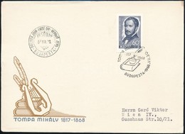 1968 Évfordulók (VI.) Tompa Mihány (1817-1868) Vágott Bélyeg FDC-n - Other & Unclassified