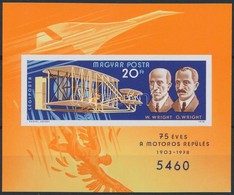 ** 1978 75 éves A Motoros Repülés Vágott Blokk (5.000) - Andere & Zonder Classificatie