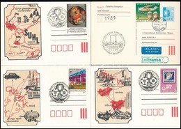 14 Db Emlékbélyegzés Klf Nemzetközi Bélyegkiállításokról Levelezőlapon és Papírlapokon - Sonstige & Ohne Zuordnung