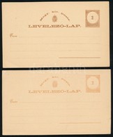 1874 2 Db Egyforma, De Különböző Színárnyalatú Használatlan Díjjegyes Levelezőlap, Az Egyiken Lemezhiba A 'Czim' 'C' Bet - Sonstige & Ohne Zuordnung