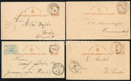 1876 4 Db Használt Díjjegyes Levelezőlap, 2 Különböző Vízjelállás - Autres & Non Classés