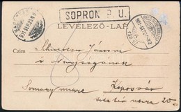 1901 Sopron Széchenyi Tér Képeslap 'SOPRON' Pályaudvari + 'BÉCS-NAGY-KANIZSA' Mozgóposta Bélyegzéssel - Altri & Non Classificati
