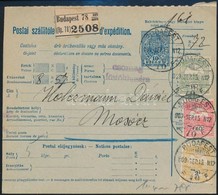 1909 Csomagszállító Három Színű Turul Bérmentesítéssel Mosócra Küldve - Other & Unclassified