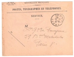 CAMON Somme Enveloppe De SERVICE N° 819 Franchise Ob 1930 Recette Distribution Cercle Pointillé Lautier B4 - Cachets Manuels