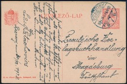 1918 Díjjegyes Levelezőlap Pozsonyból Magdeburgba, A Bélyegző Dátuma Tévesen 1929 - Otros & Sin Clasificación