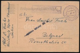 1917 Tábori Posta Levelezőlap 'EP UZICE In SERBIEN' - Other & Unclassified