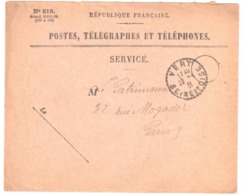 VERT Seine Et Oise Enveloppe De SERVICE N° 819 Franchise Ob 1930 Recette Distribution Cercle Pointillé Lautier B4 - Handstempel