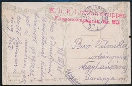 1918 Tábori Posta Képeslap / Field Postcard 'K.u.k. Luftfahrtruppen Fliegerkompagnie Nr. 50' + 'FP 374' - Autres & Non Classés