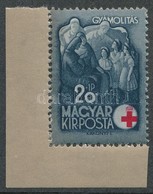 * 1942 Vöröskereszt 20f ívsarki, Eltolódott Vöröskereszttel (betapadás / Gum Disturbance) - Autres & Non Classés